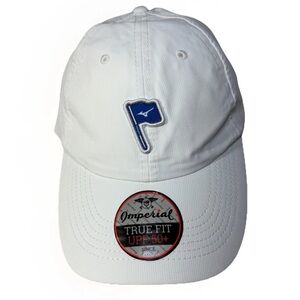 New Mizuno Flag Unstructured Golf Hat OSFA Adjustable White NWT UPF Sun UV 50+